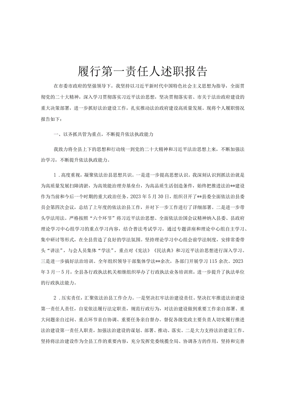 履行第一责任人述职报告.docx_第1页