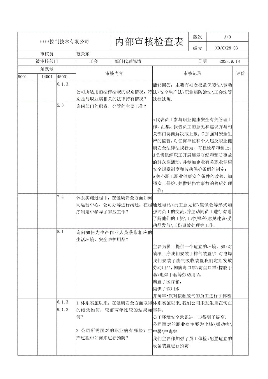 工会内审检查表.docx_第1页