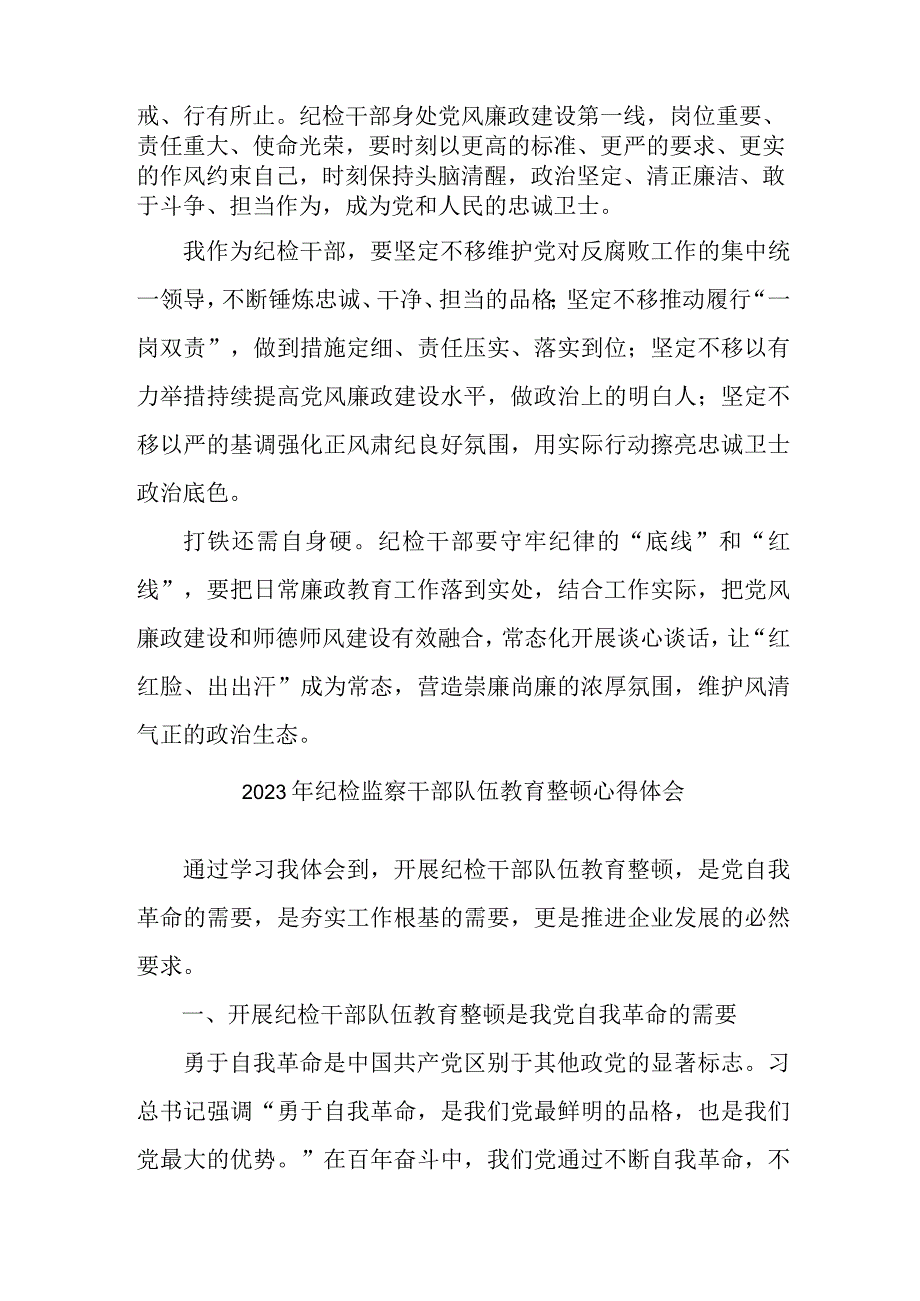 市区医院2023年纪检监察干部队伍教育整顿个人心得体会.docx_第3页