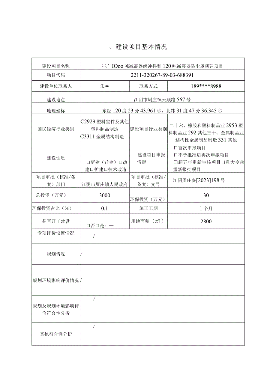 年产1000吨减震器缓冲件和120吨减震器防尘罩新建项目环评报告.docx_第2页