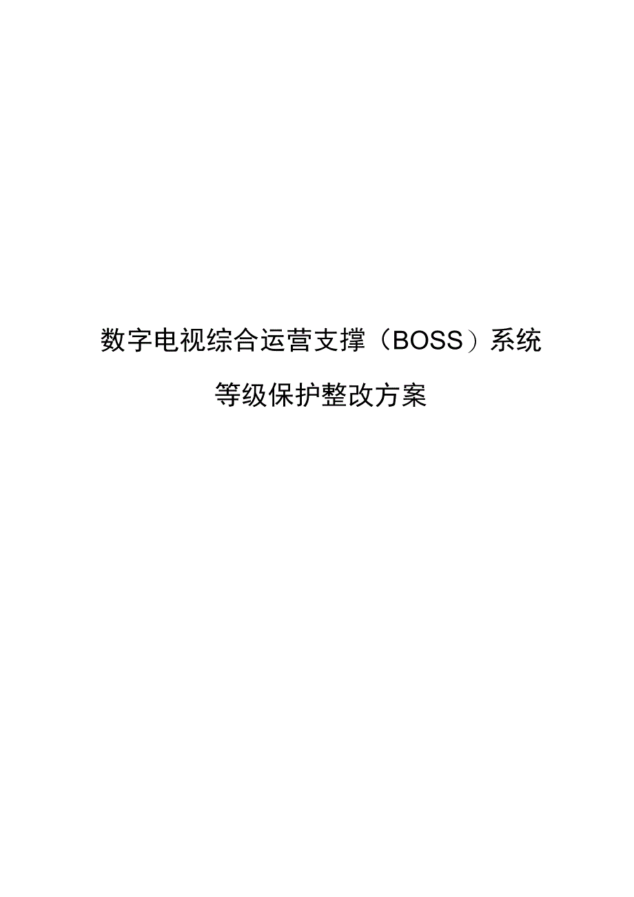 广电BOSS系统等级保护测评整改方案.docx_第1页