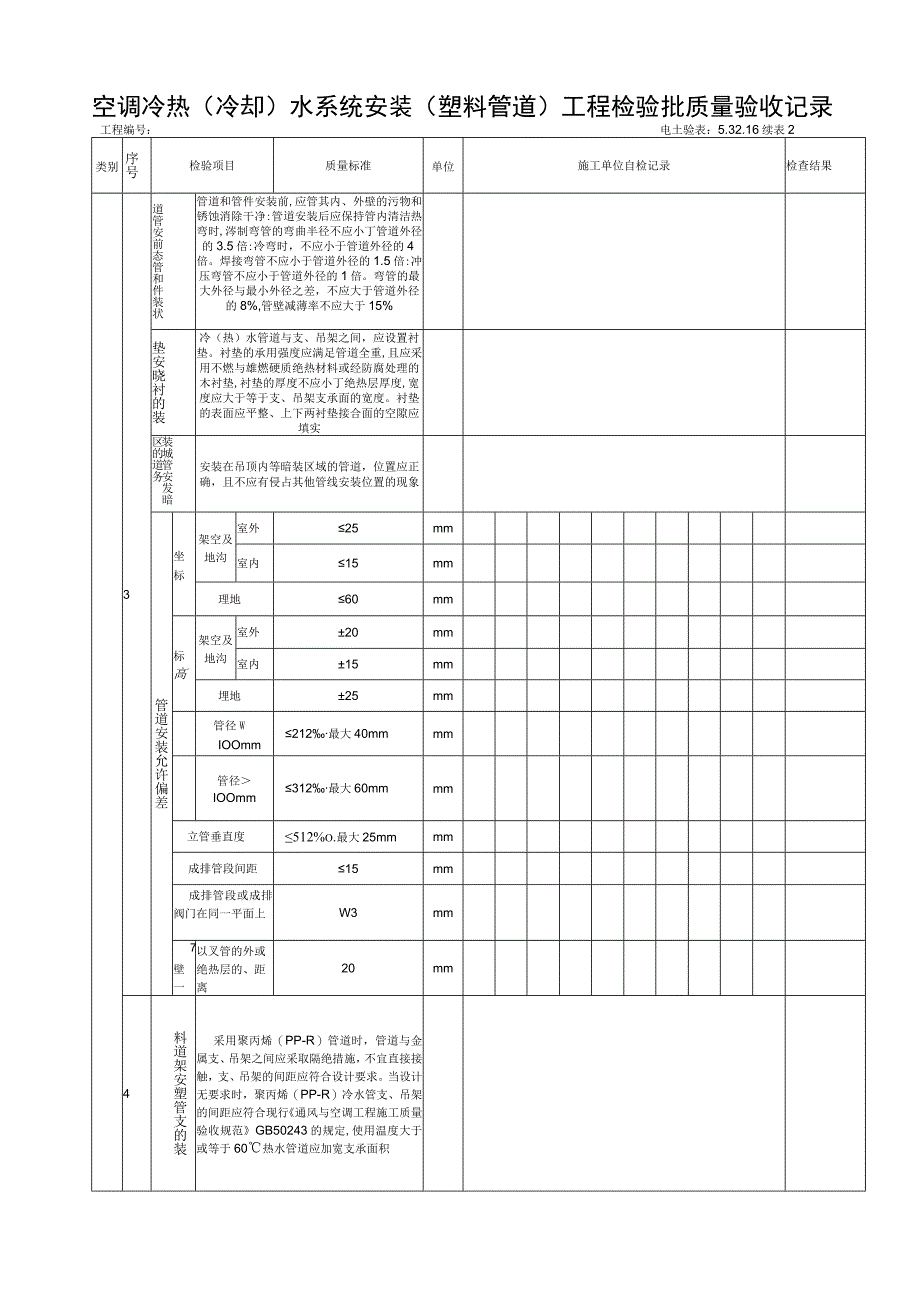 53216空调水系统安装（塑料管道）工程检验批质量验收记录.docx_第3页