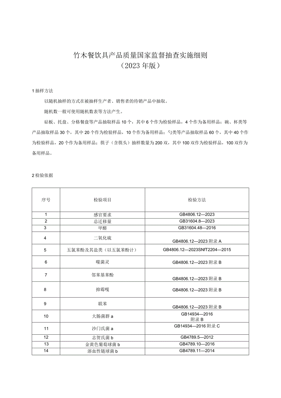 89 竹木餐饮具产品质量国家监督抽查实施细则（2023年版）.docx_第1页