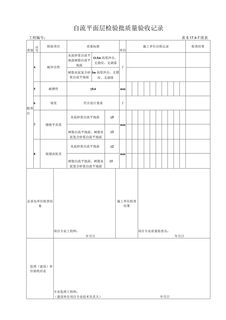 51747 自流平面层检验批质量验收记录.docx_第2页