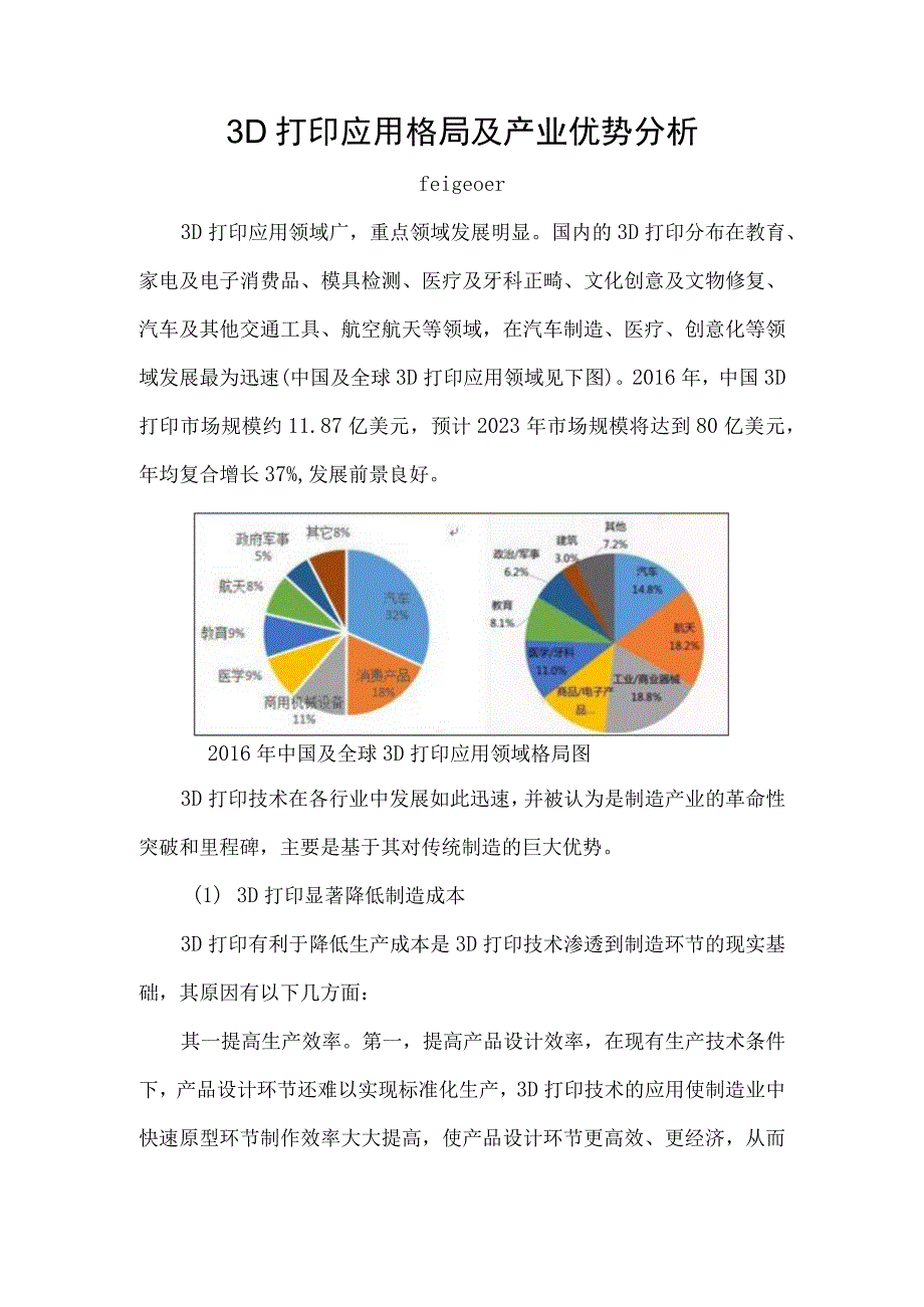 3D打印应用格局及产业优势分析.docx_第1页