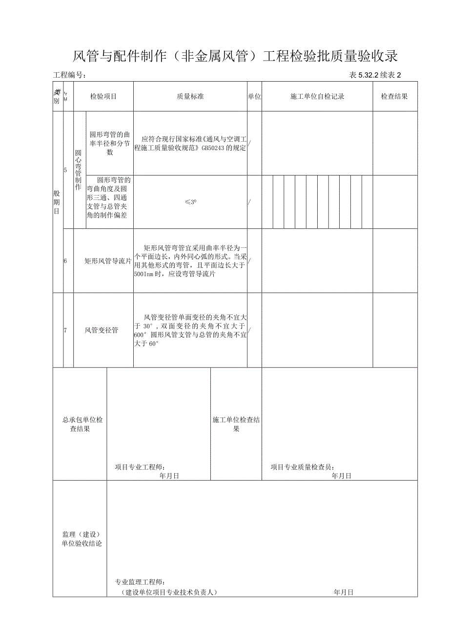 5322风管与配件产成品（非金属风管）工程检验批质量验收记录.docx_第3页