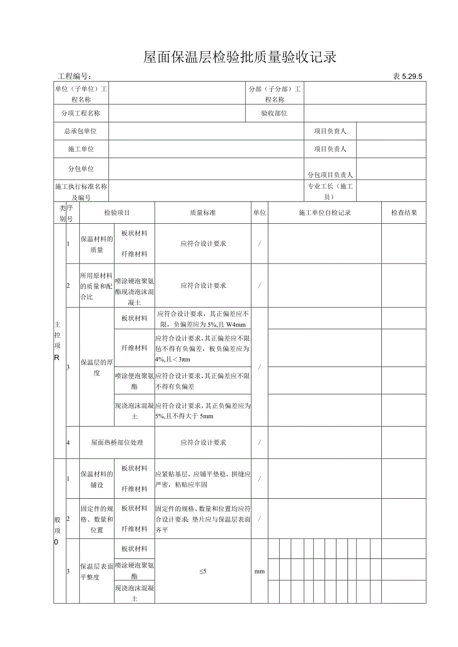 5295 屋面保温层检验批质量验收记录.docx_第1页