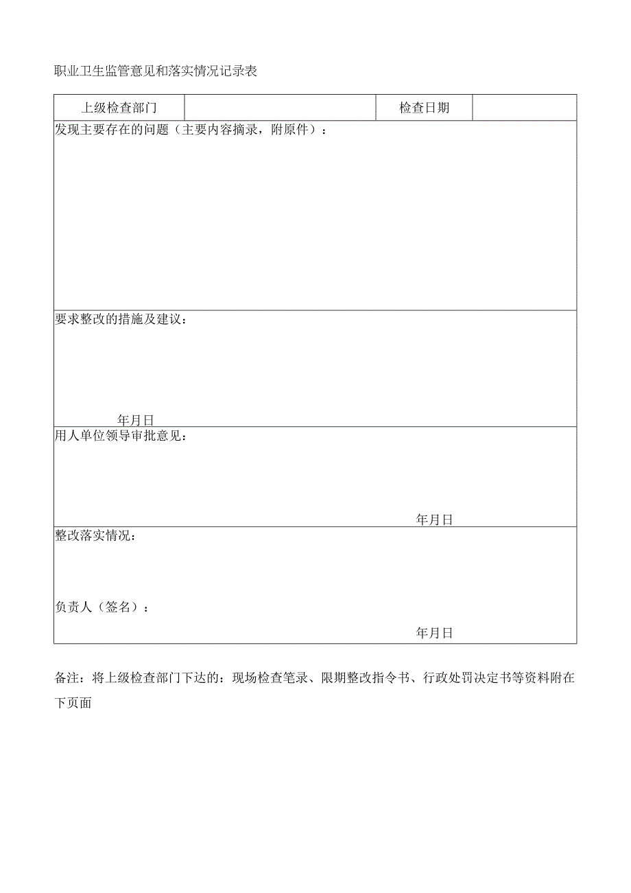 220职业卫生监管意见和落实情况记录表.docx_第1页