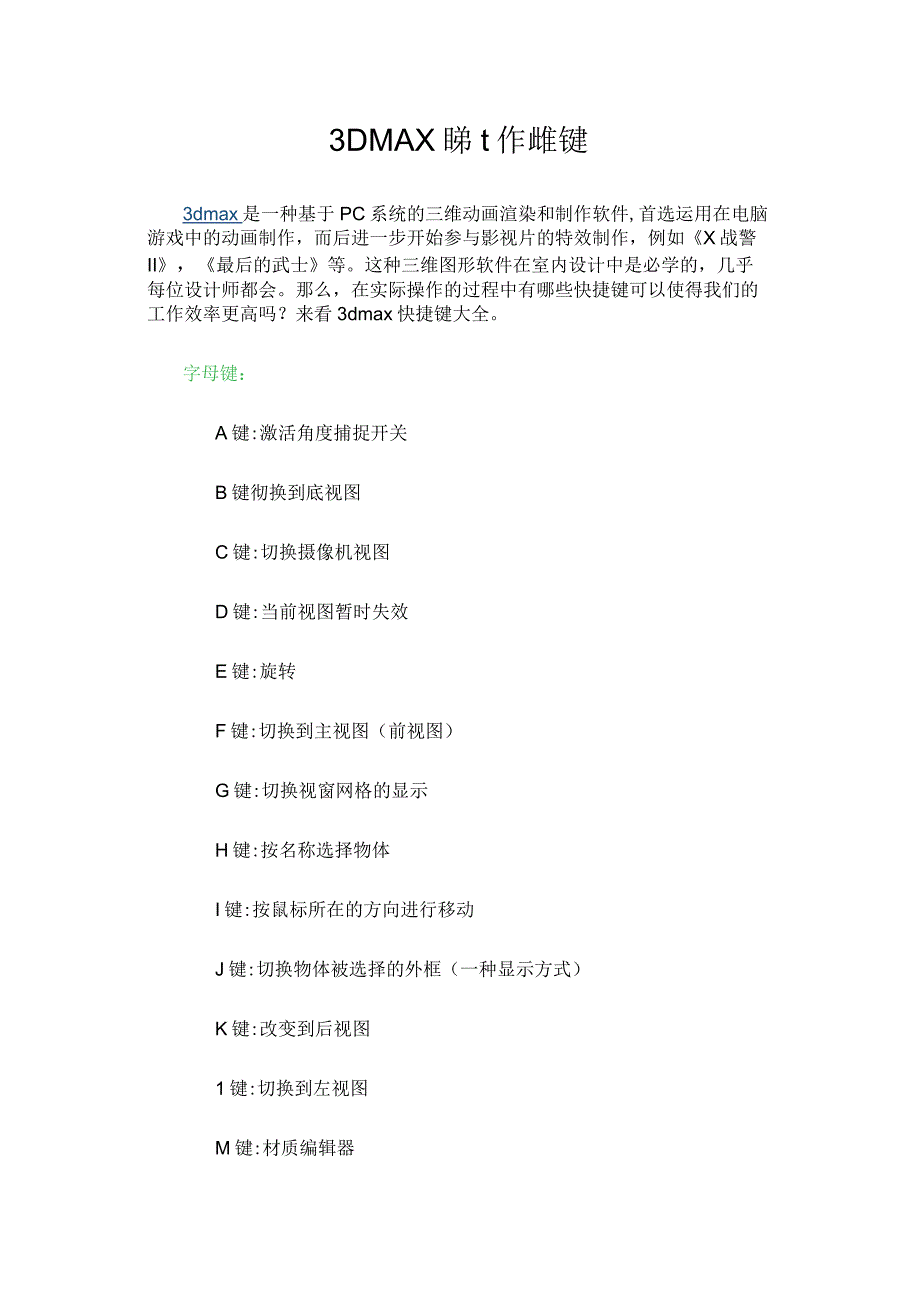 3DMAX基本操作快捷键.docx_第1页