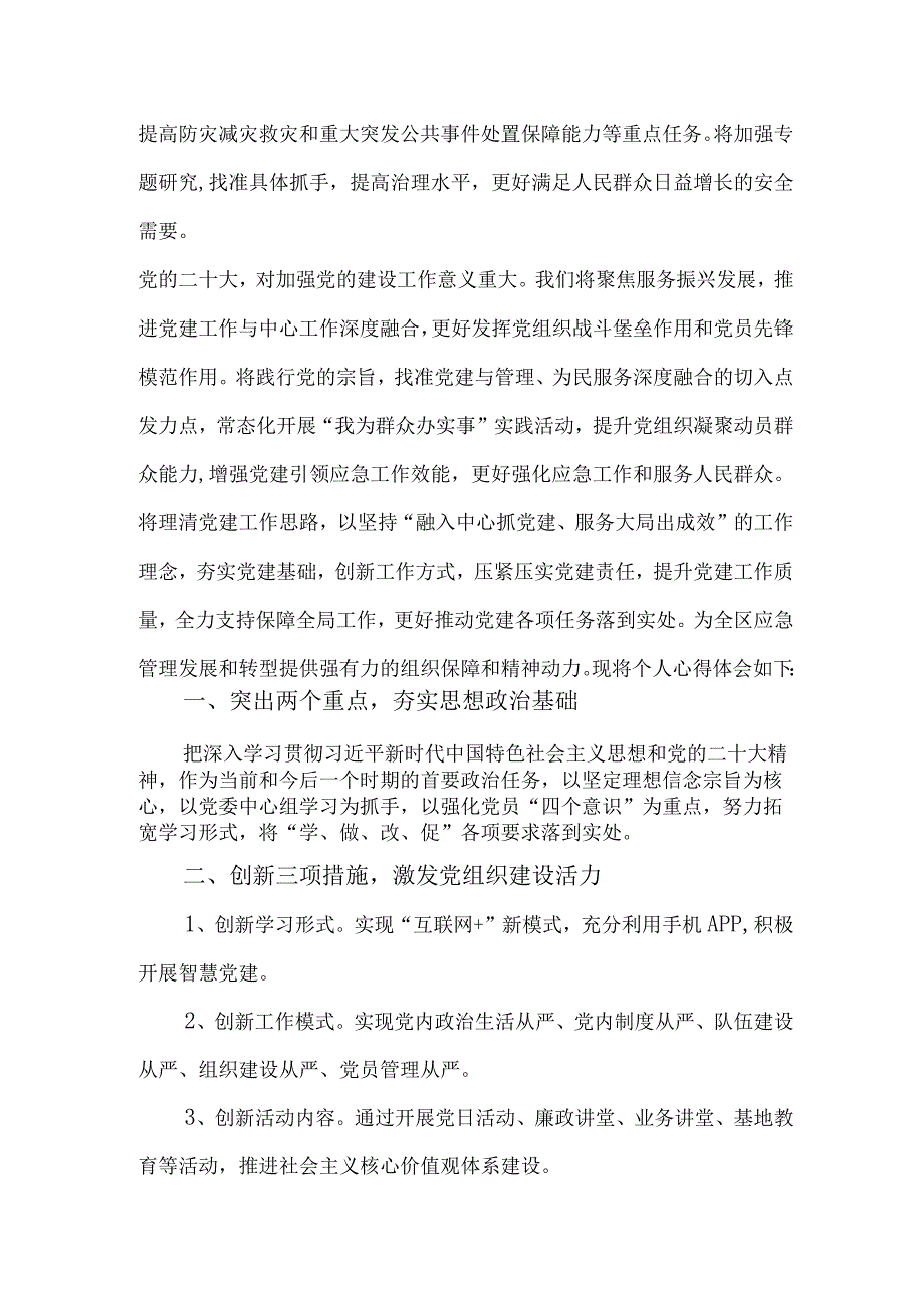 应急管理综合科负责人学习贯彻党的二十大精神心得体会 汇编4份.docx_第3页