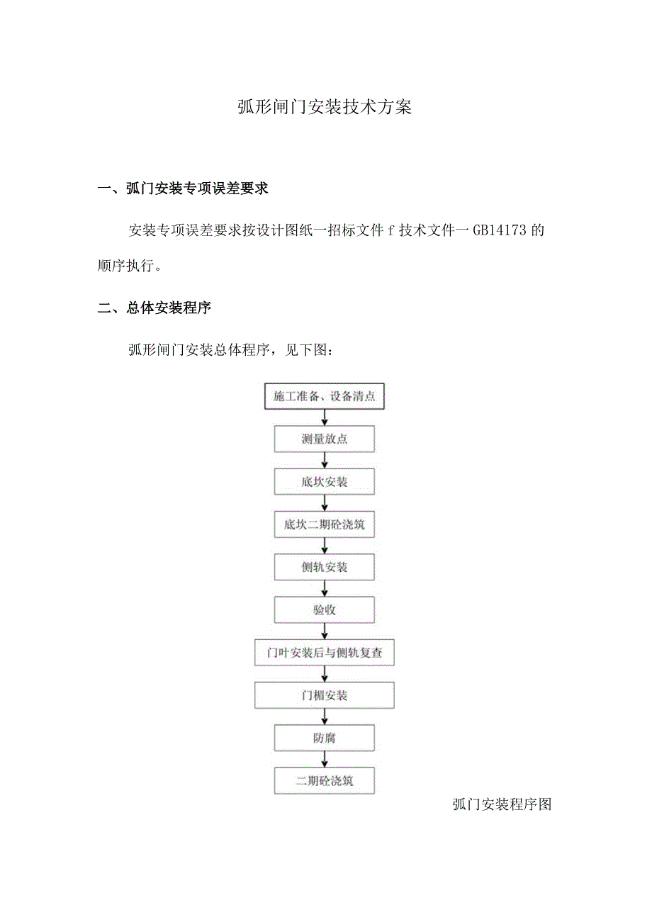 弧形闸门安装技术方案.docx_第1页