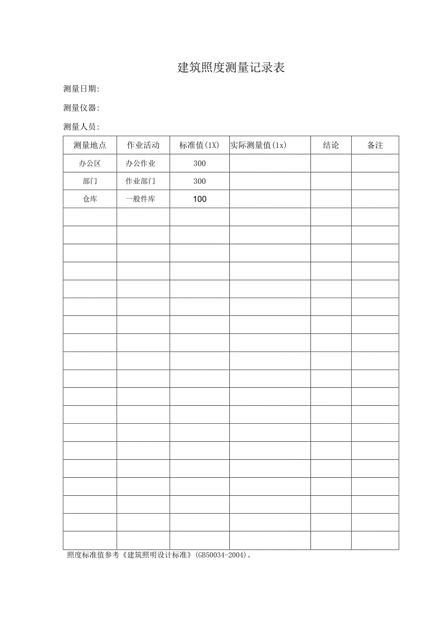 建筑高度测量记录表.docx_第1页