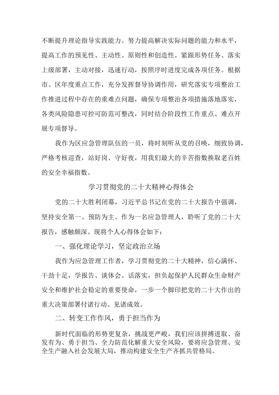 应急管理局执法大队负责人《学习贯彻党的二十大精神》个人心得体会 合计9份.docx_第2页