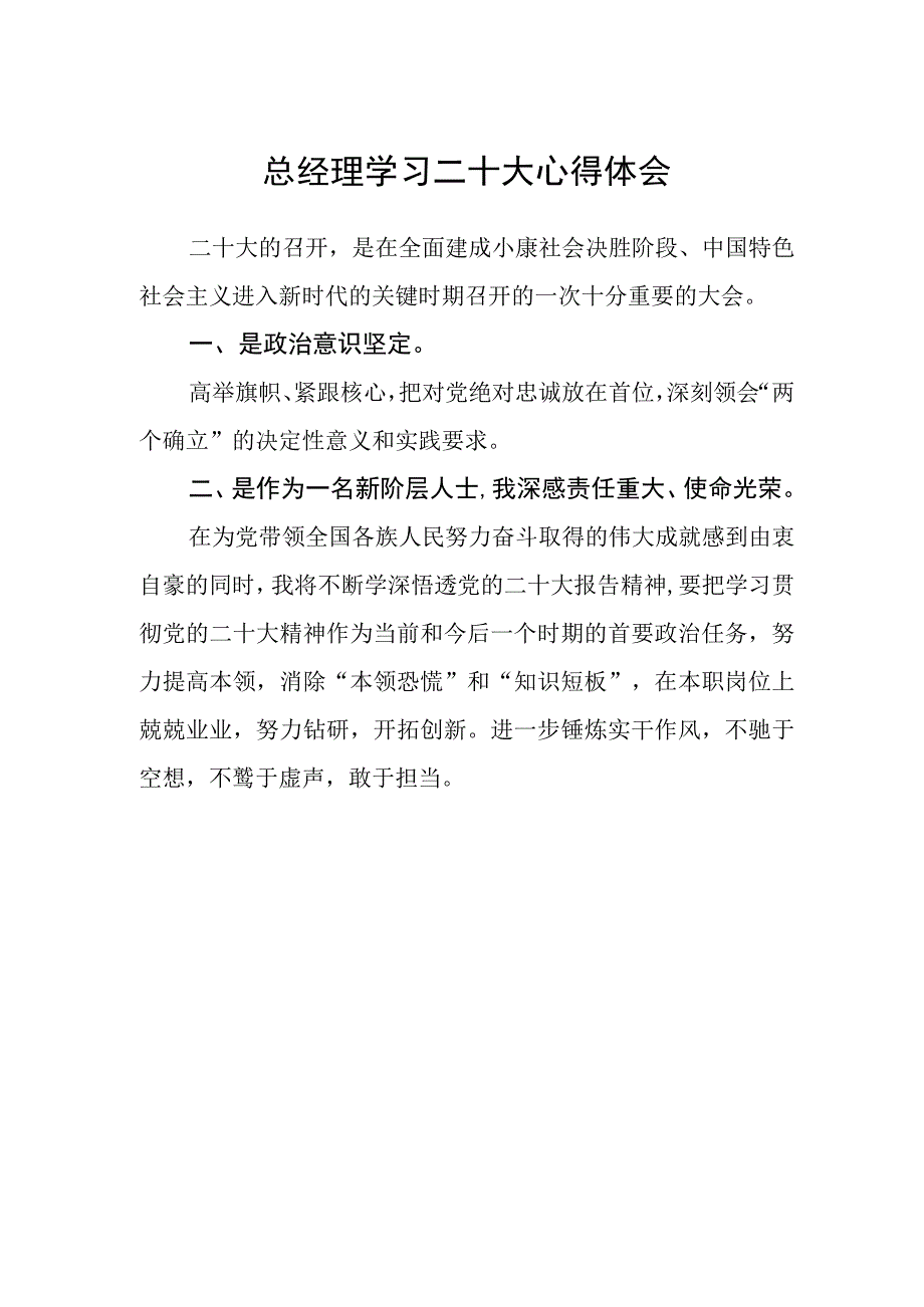 总经理学习二十大心得体会.docx_第1页