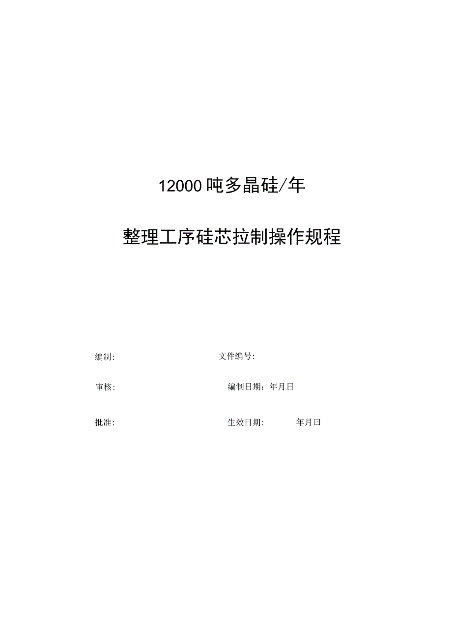 整理车间硅芯拉制规程.docx_第1页