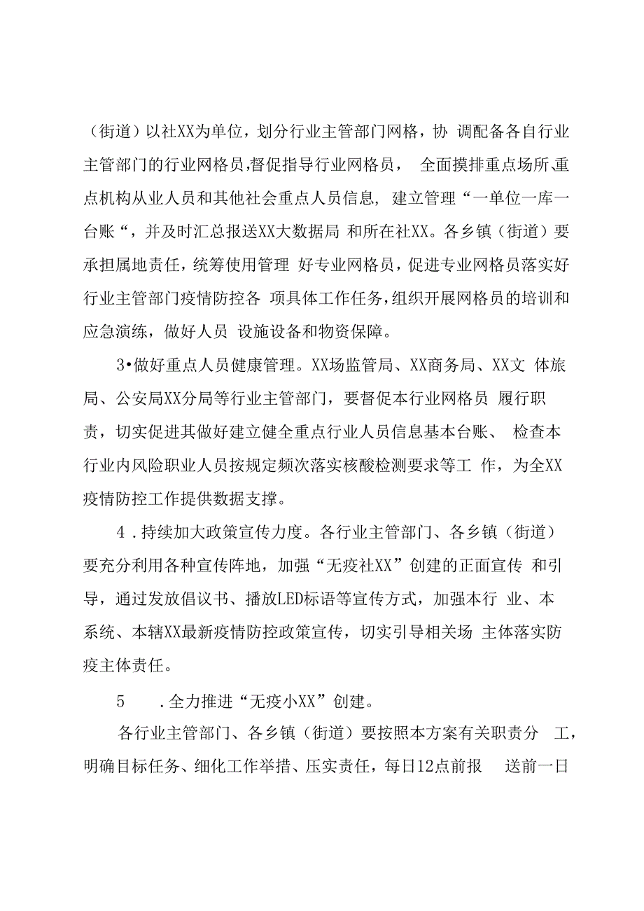 推动XX行业主管部门落实创建无疫社区四方责任的工作方案.docx_第3页