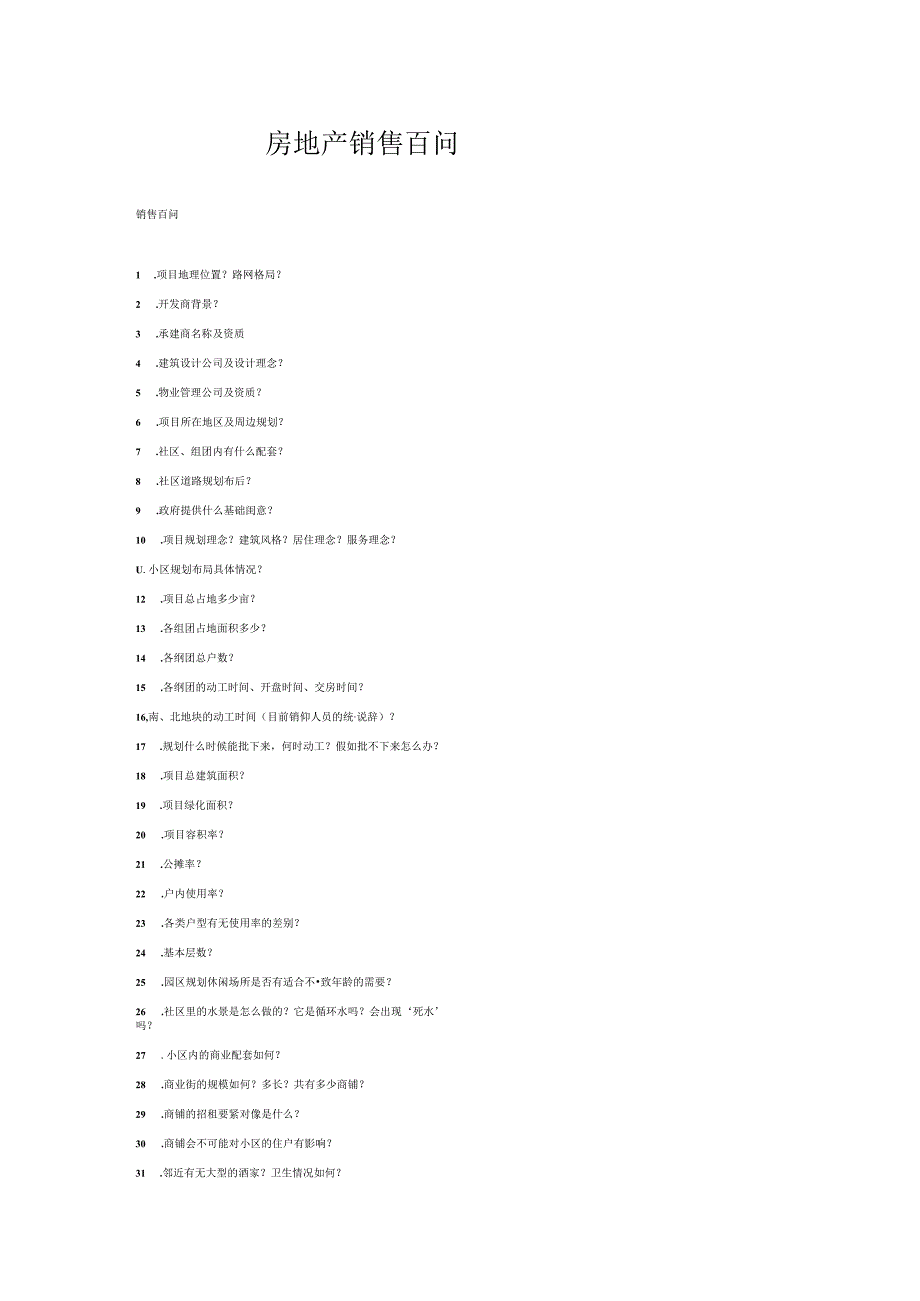 房地产销售百问.docx_第1页