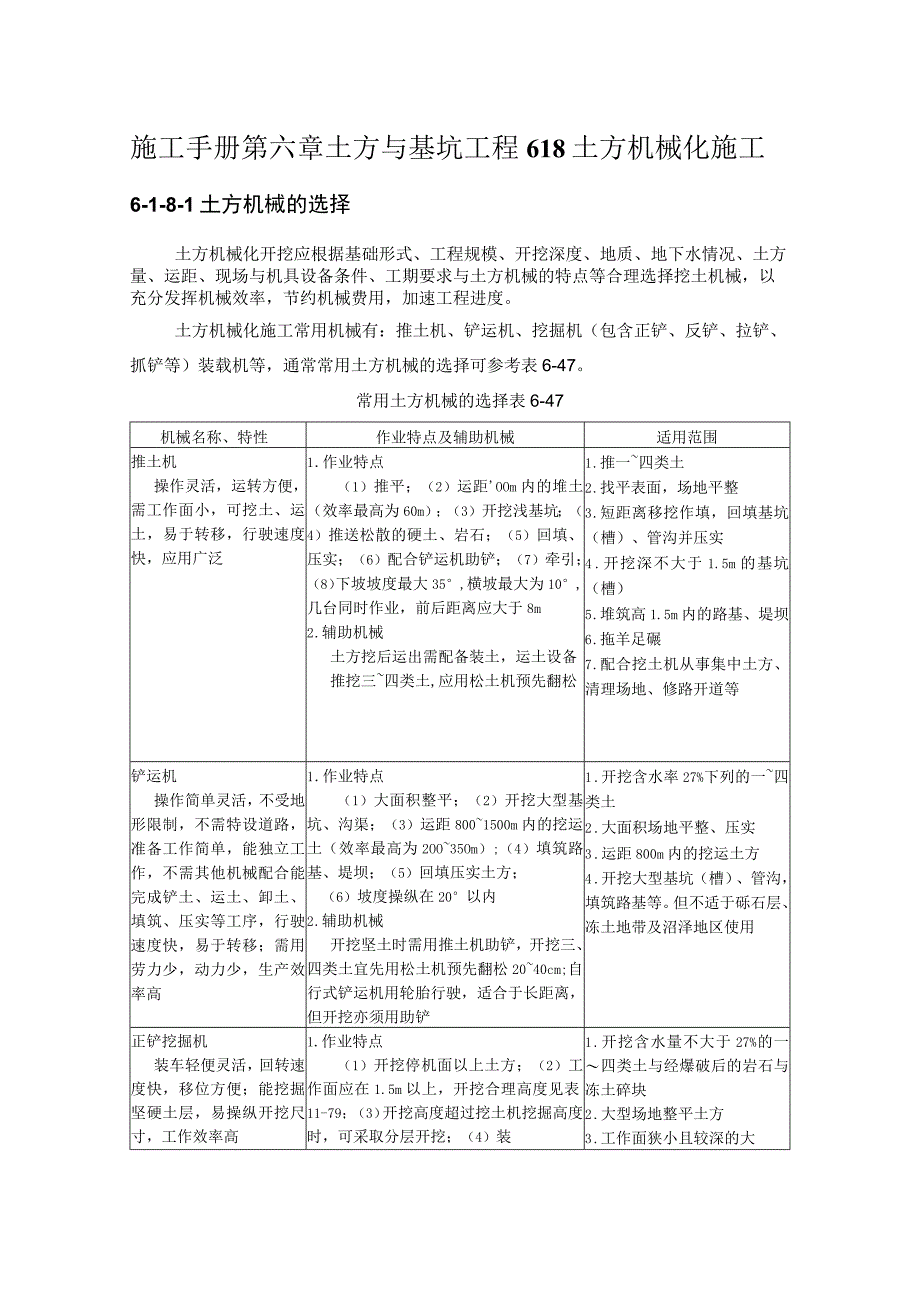 施工手册第六章土方与基坑工程618土方机械化施工.docx_第1页