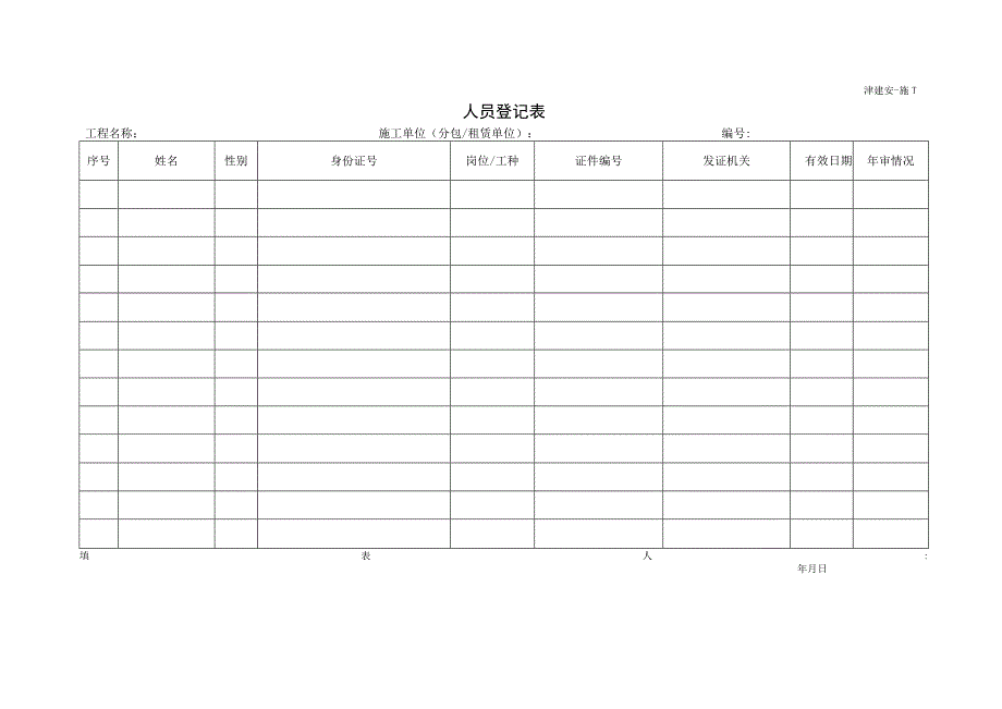 施工单位人员登记表.docx_第1页