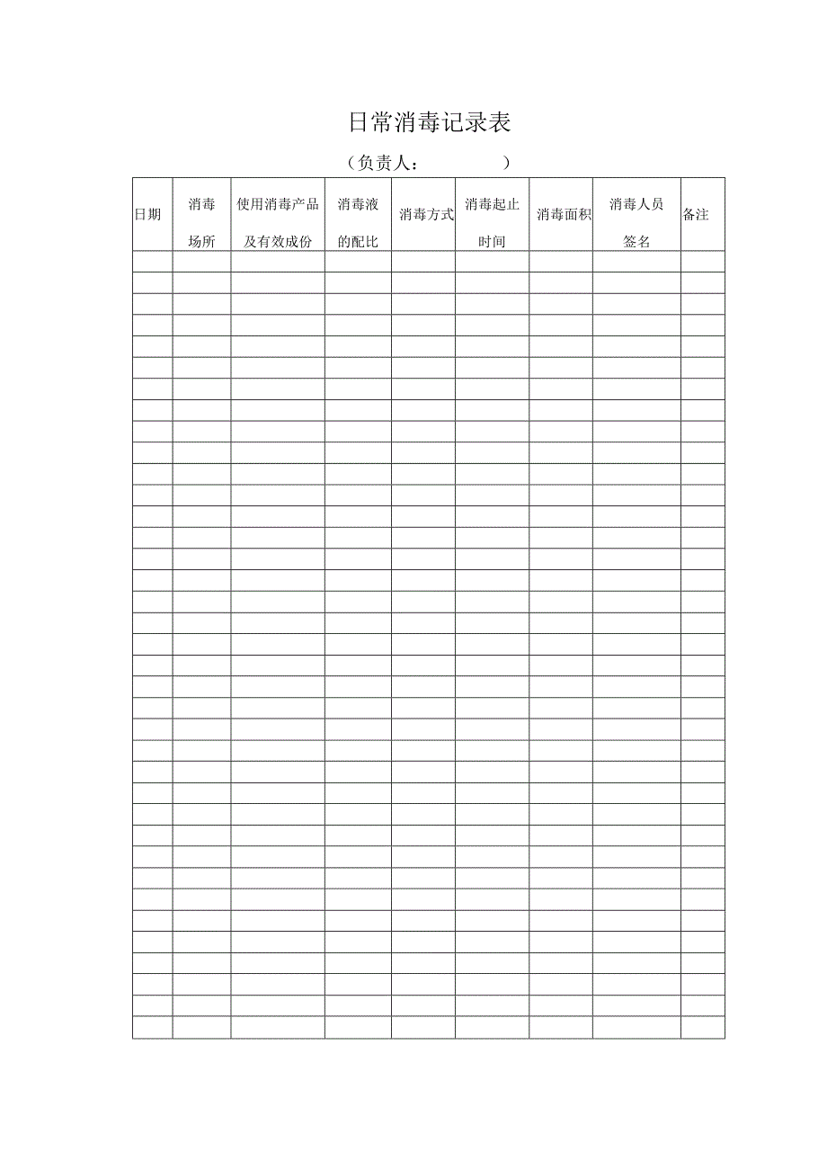 日常消毒记录表.docx_第1页