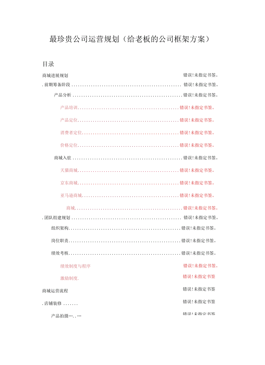 最珍贵公司运营规划给老板的公司框架方案.docx_第1页