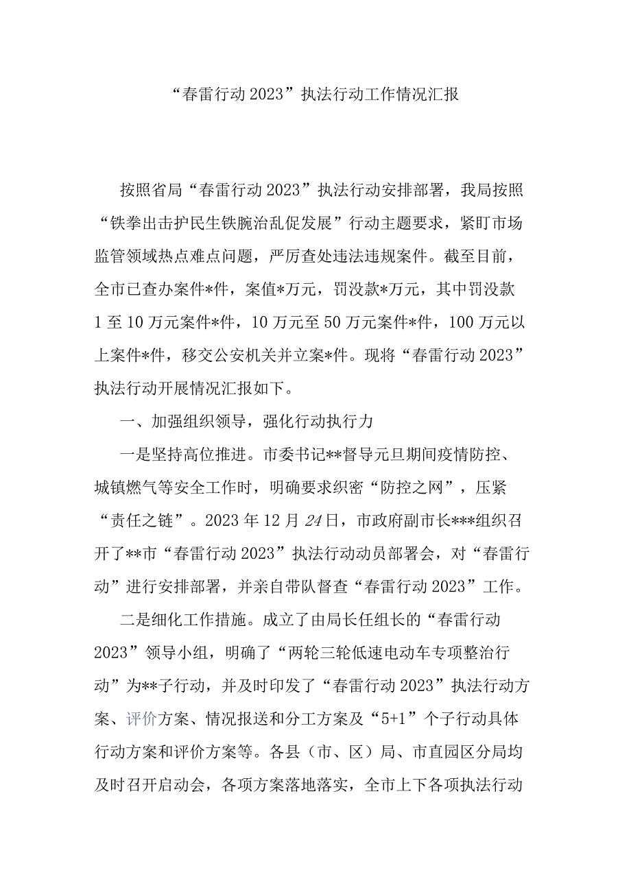 春雷行动2023执法行动工作情况汇报.docx_第1页