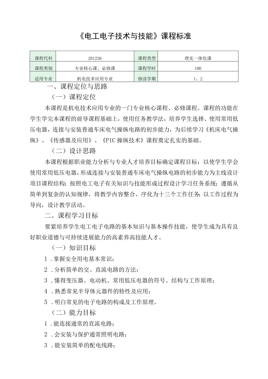 机电技术应用专业课程标准.docx_第2页