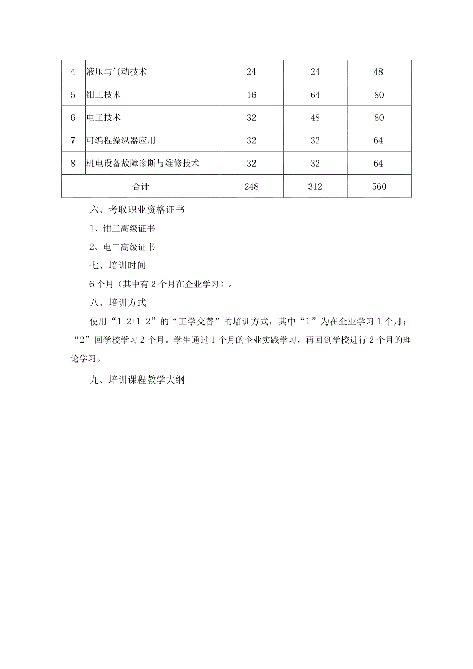 机电设备运行与维护人员培训方案.docx_第2页