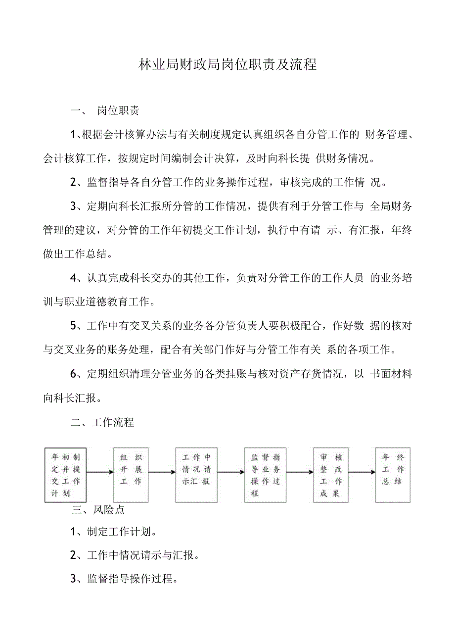 林业局财政局岗位职责及流程.docx_第1页