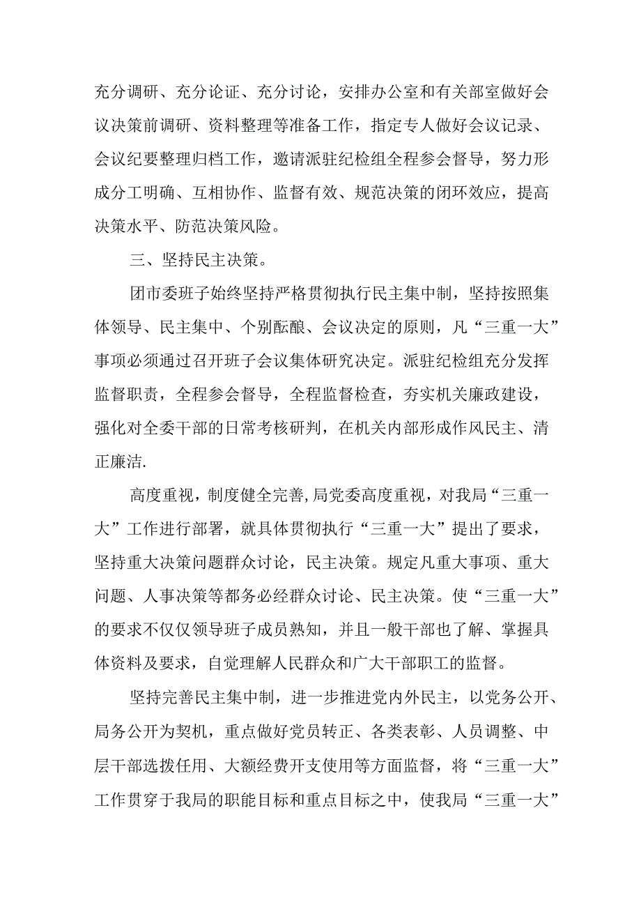 某团市委关于贯彻落实“三重一大”集体决策制度的自查报告.docx_第2页