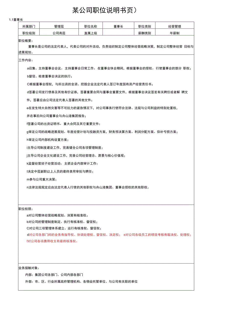 某公司职位说明书页.docx_第1页