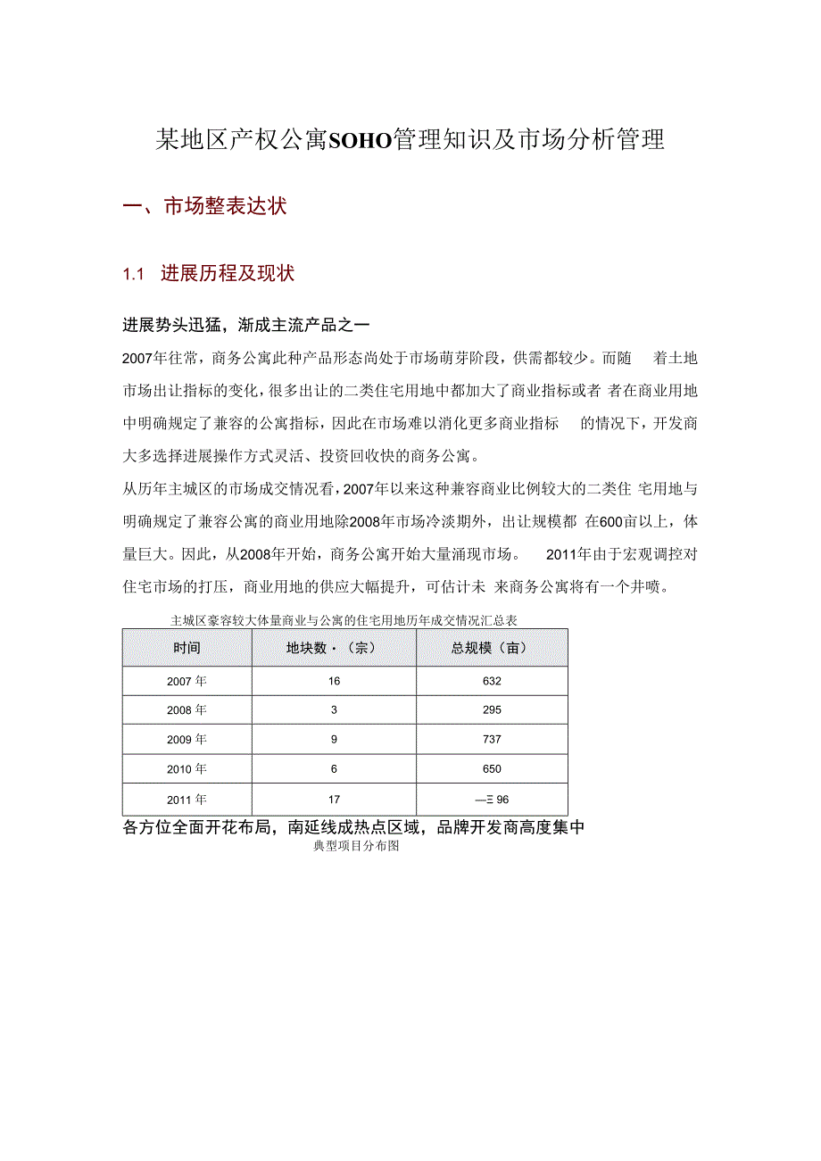 某地区产权公寓SOHO管理知识及市场分析管理.docx_第1页