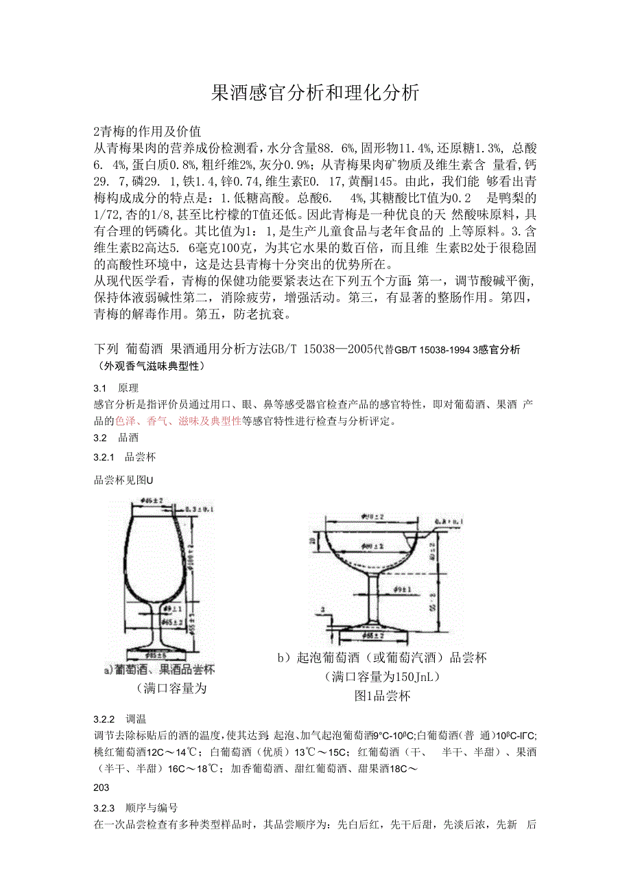 果酒感官分析和理化分析.docx_第1页