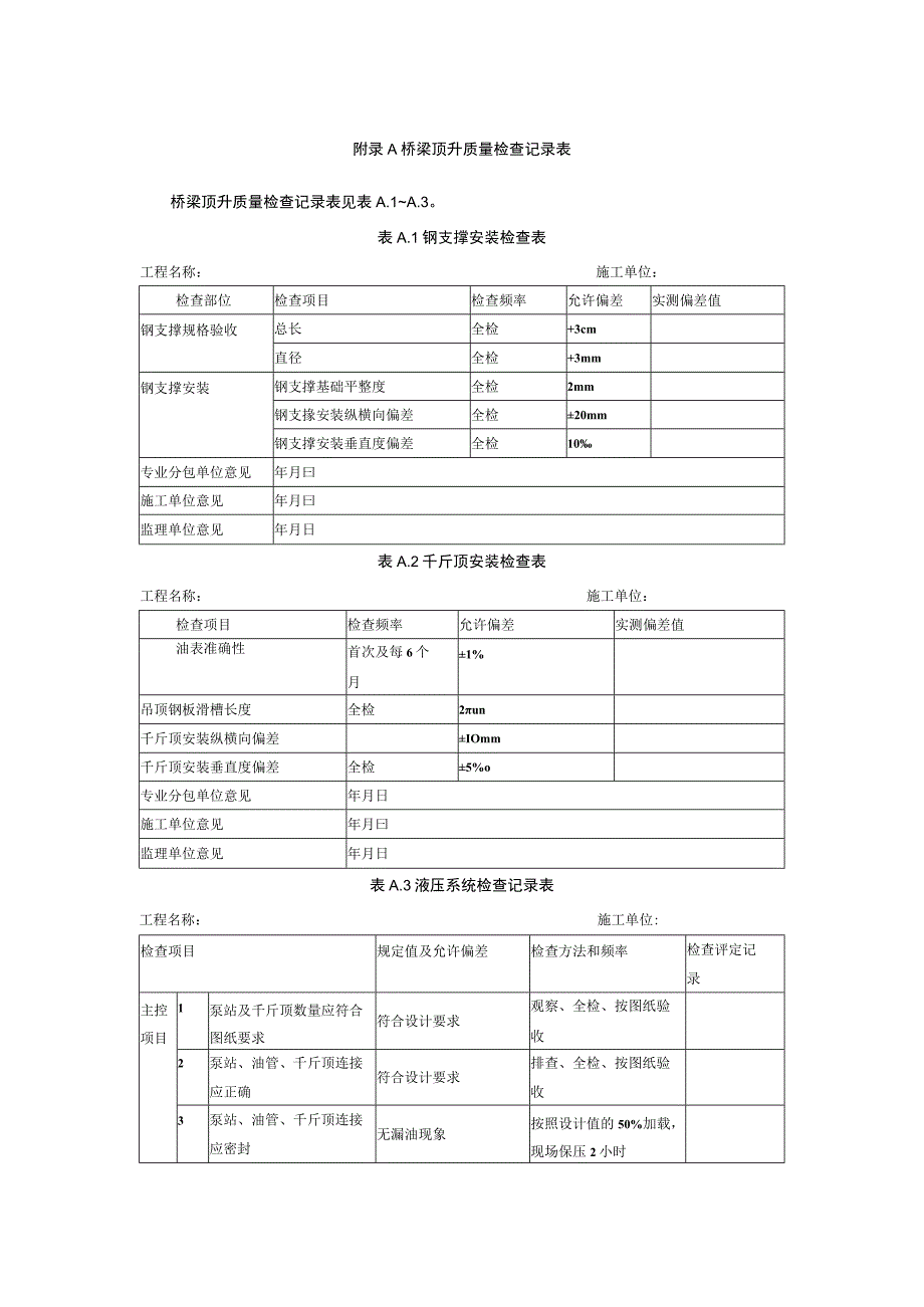 桥梁顶升质量检查记录表.docx_第1页