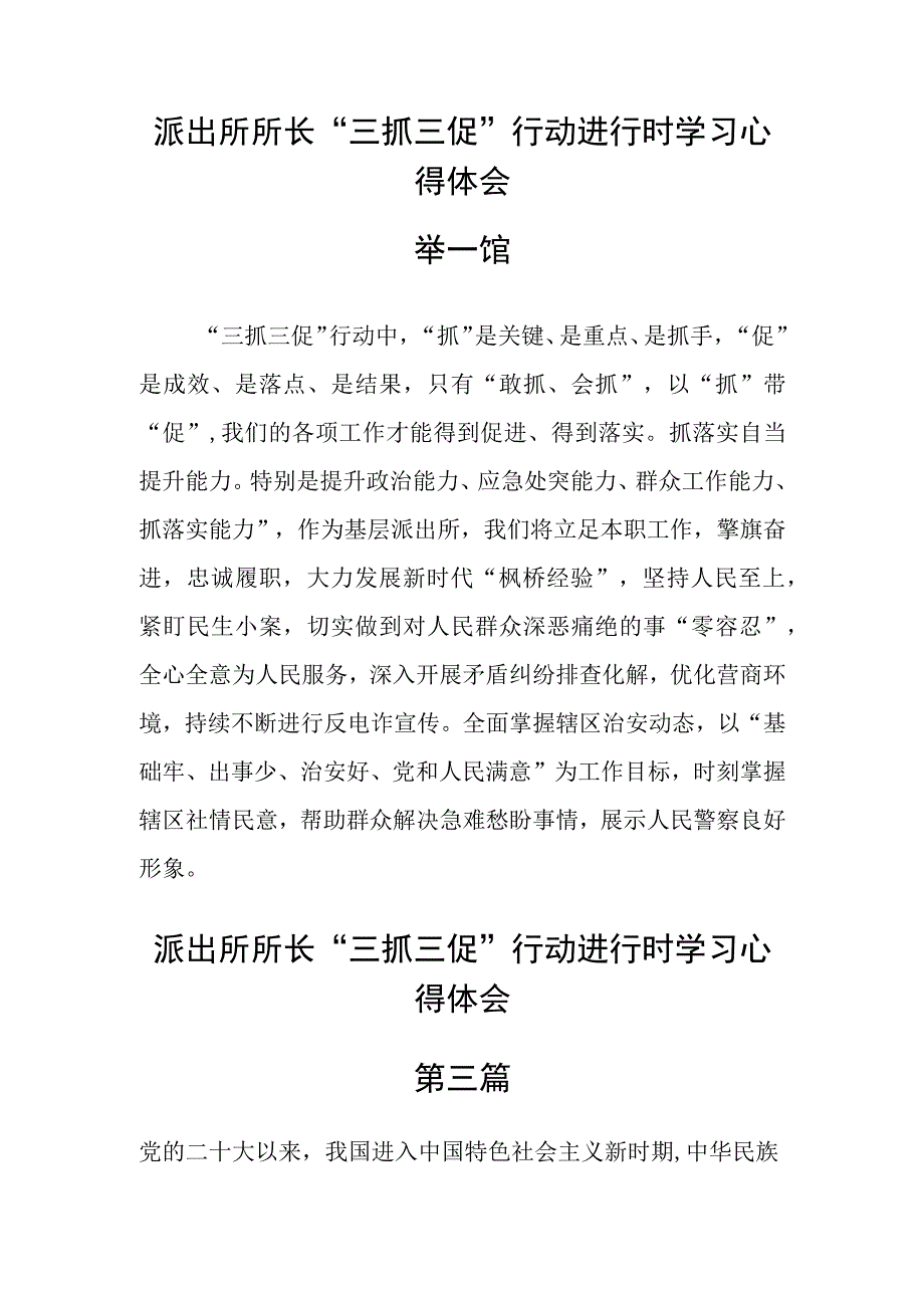 派出所所长三抓三促行动进行时学习心得体会六篇.docx_第2页