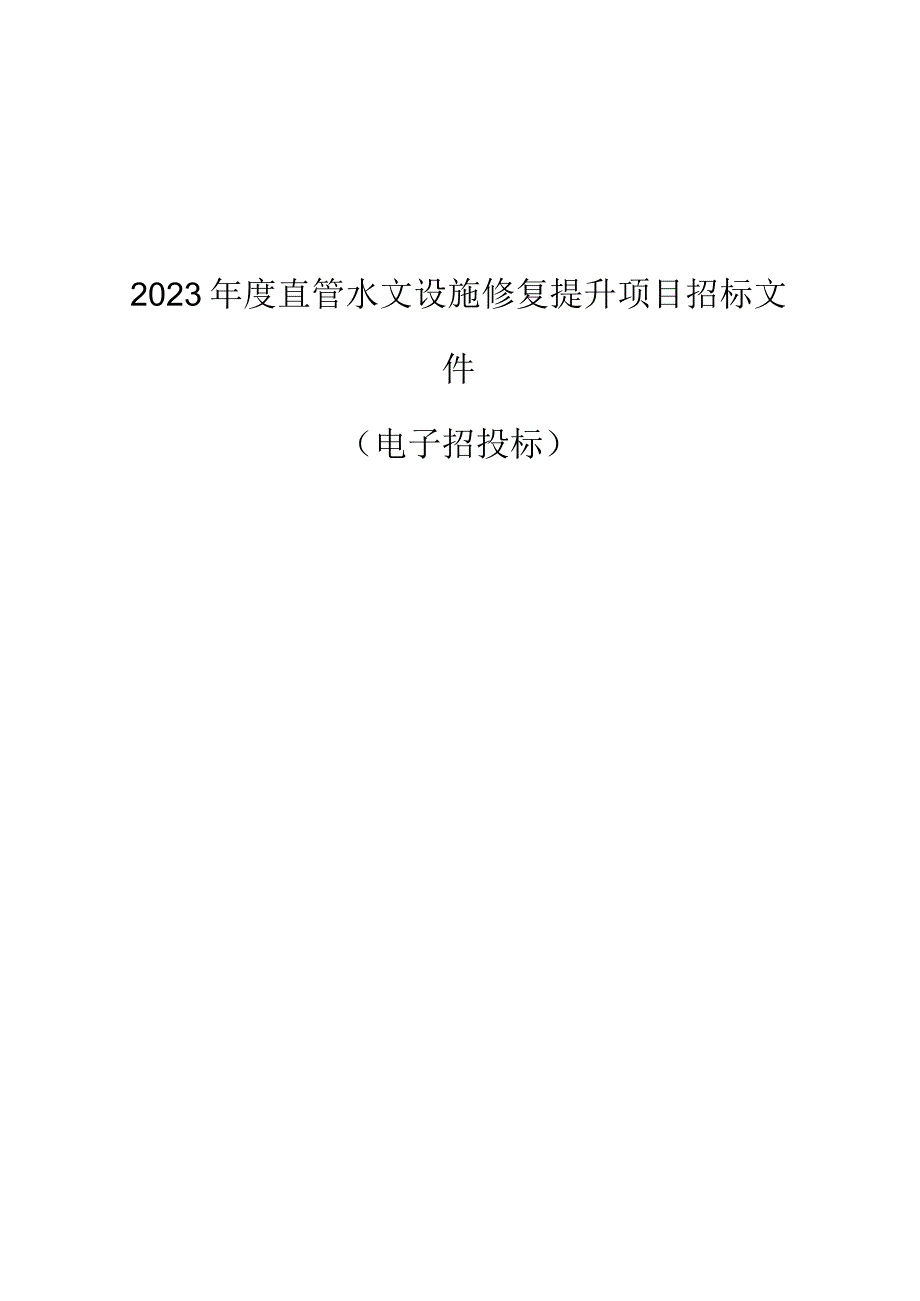 水文设施修复提升项目招标文件.docx_第1页