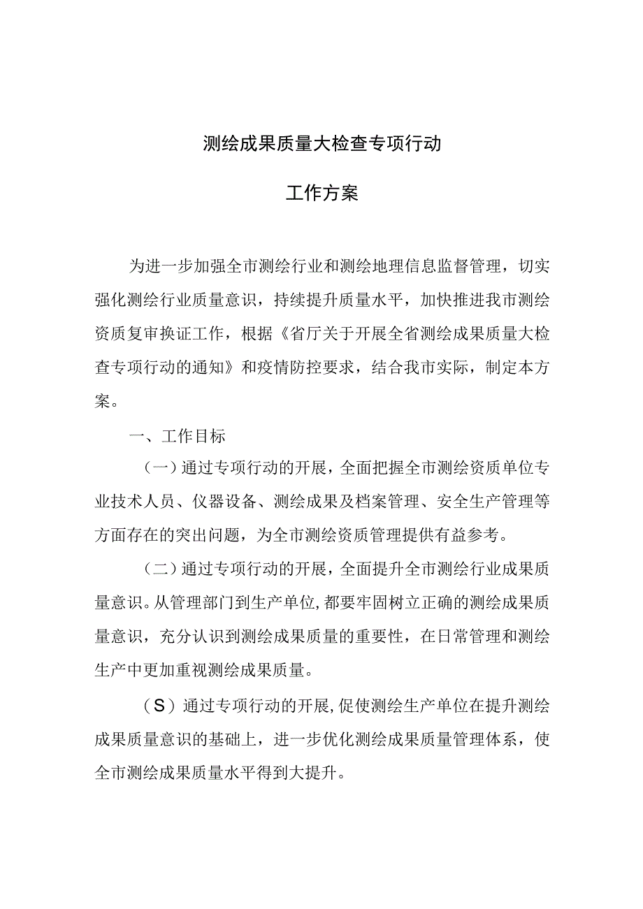 测绘成果质量大检查专项行动工作方案.docx_第1页