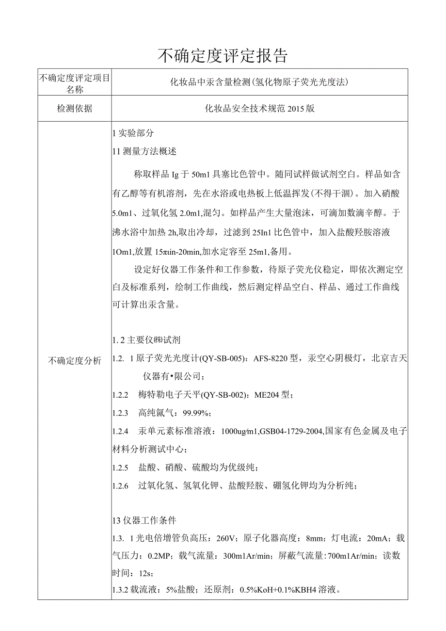 汞含量检测不确定度评定.docx_第1页