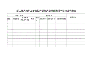 浙江师大教职工子女拟升浙师大婺州外国语学校情况调查表.docx