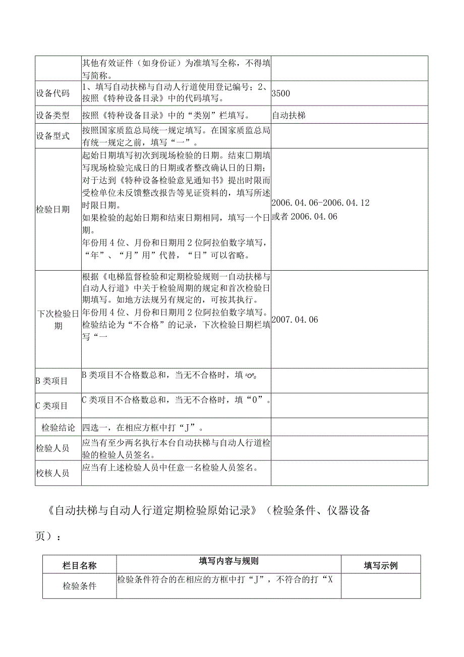 JSZB／TZYJDT0208自动扶梯与自动人行道定期检验原始记录填写规则表.docx_第2页