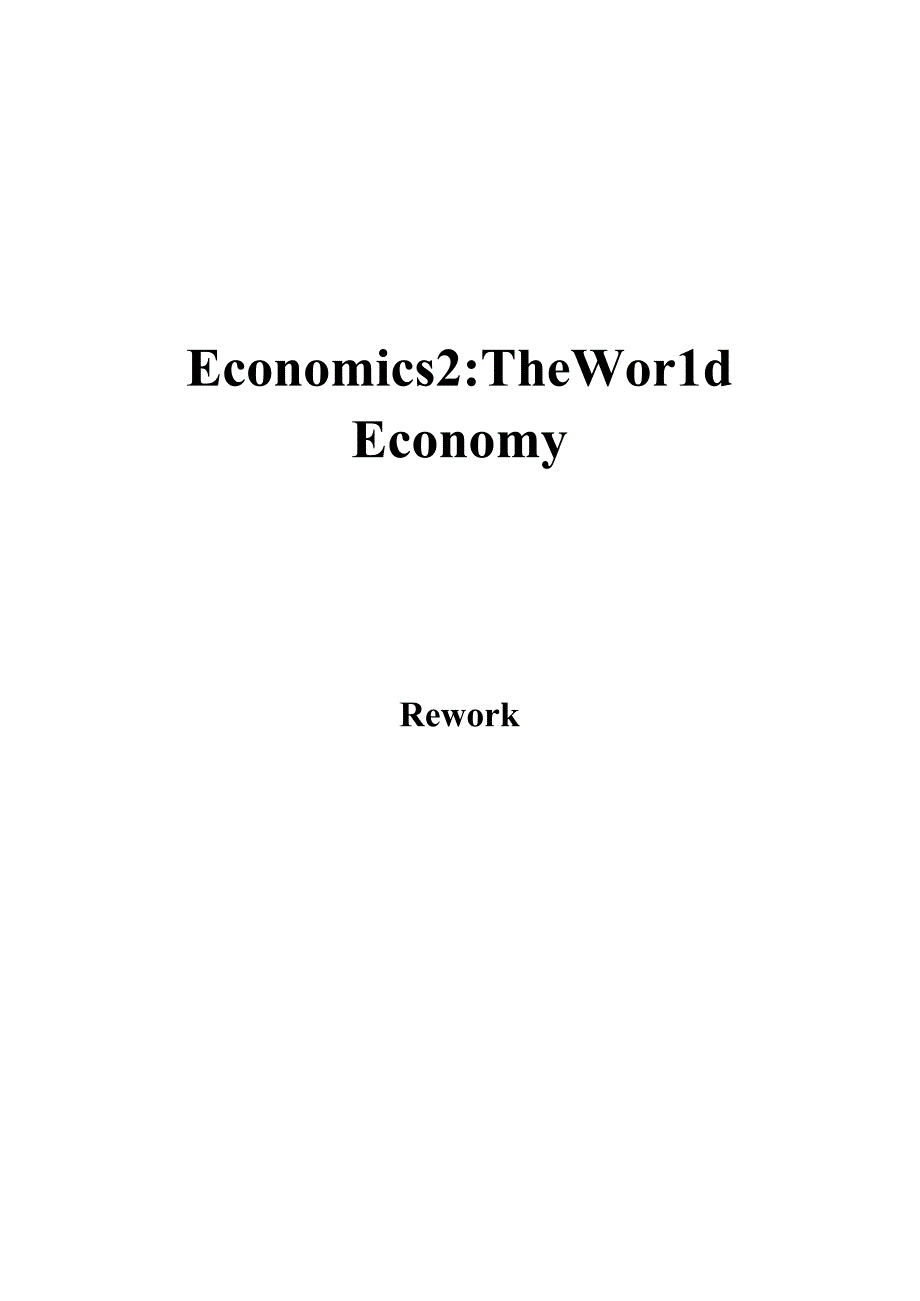 HND_Economics_2_The_World_Economy世界经济学报告.docx_第1页