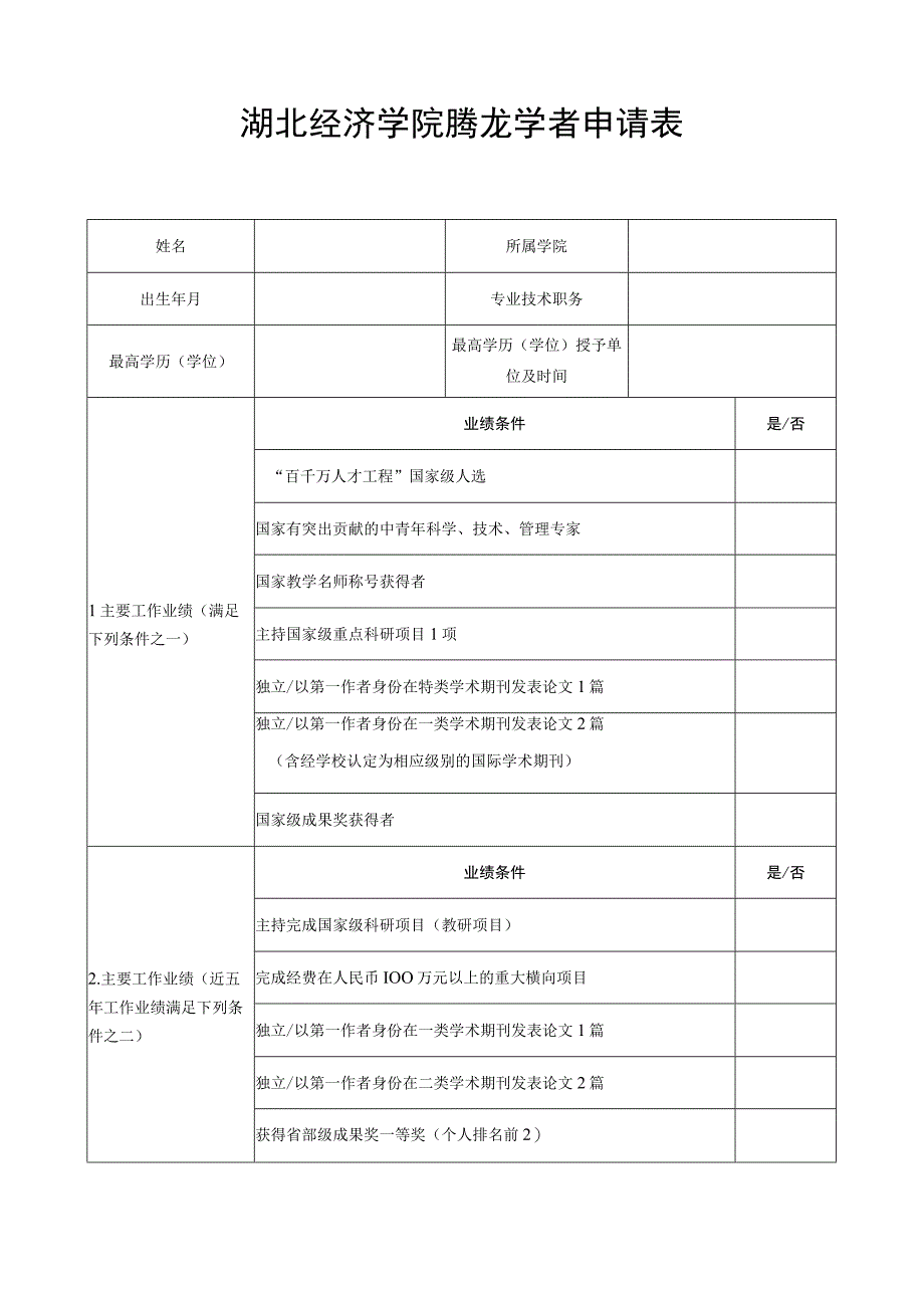 湖北经济学院腾龙学者申请表.docx_第1页