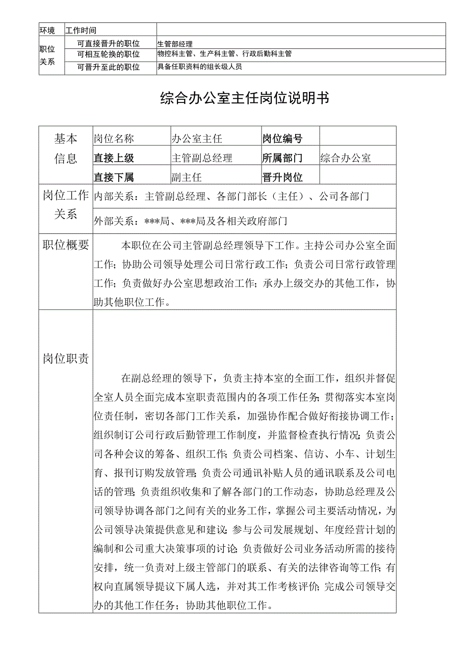 知名xx公司管理部门职能说明书五篇.docx_第3页