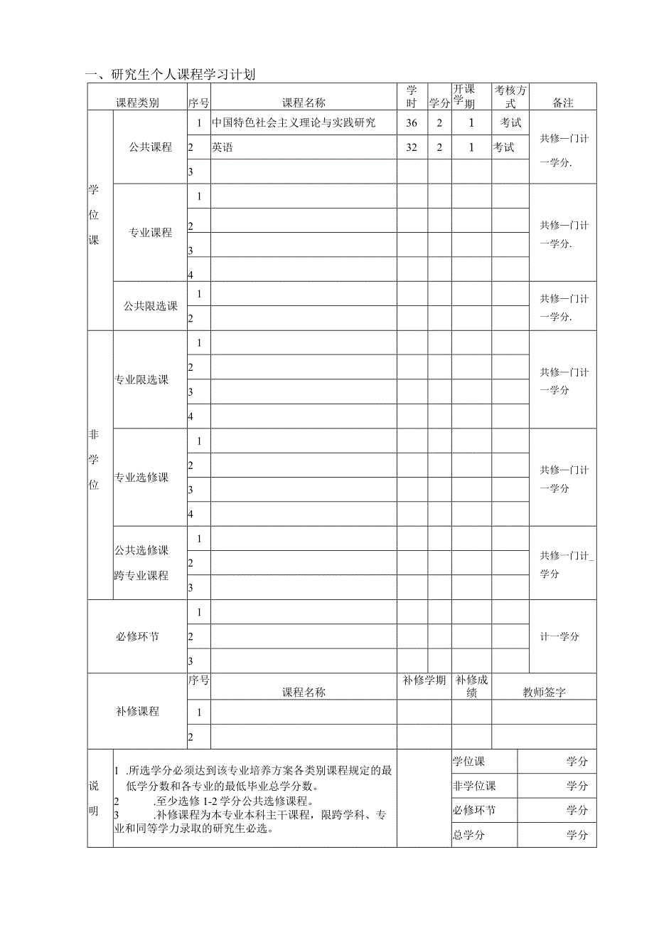 硕士学术学位研究生个人培养计划书.docx_第2页