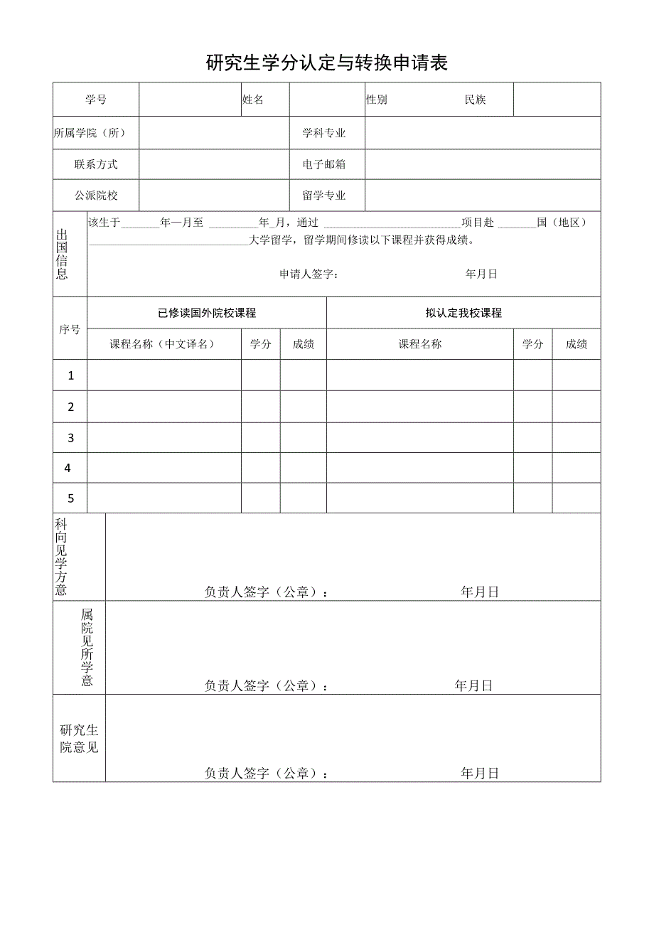 研究生学分认定与转换申请表.docx_第1页