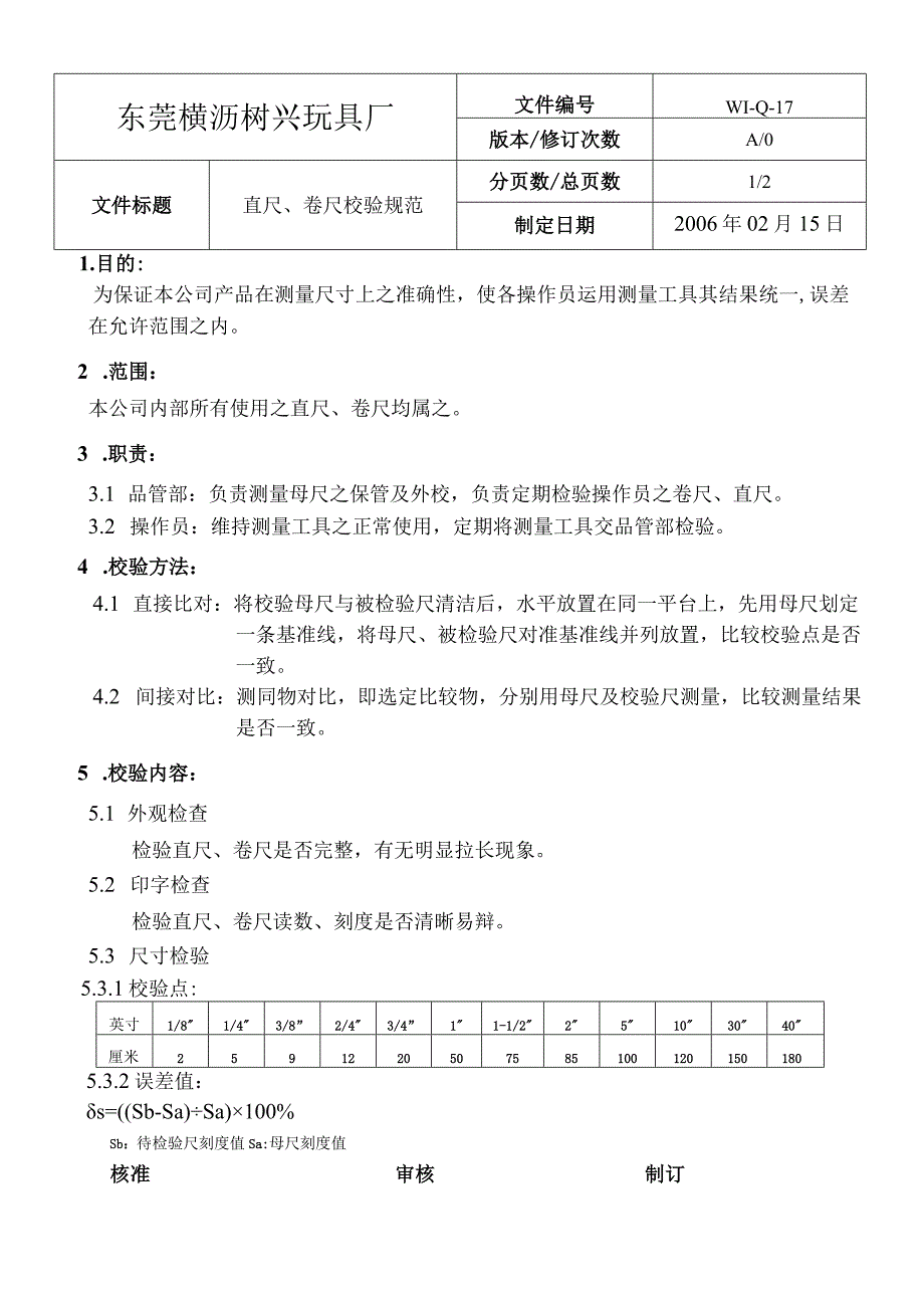 WIQ17直尺卷尺校驗收規範.docx_第1页