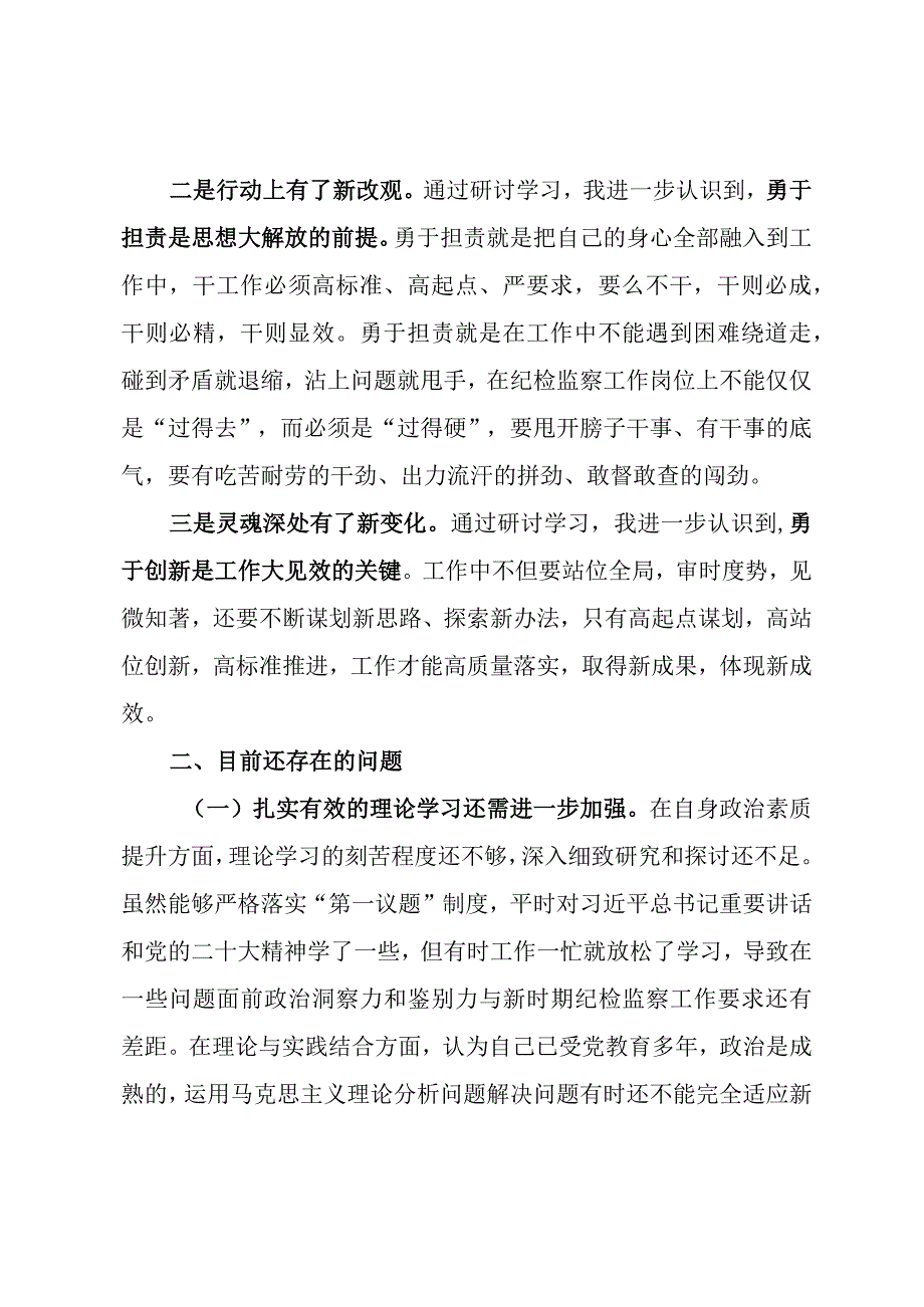 XX纪委副书记20232023年解放思想振兴发展剖析材料.docx_第2页