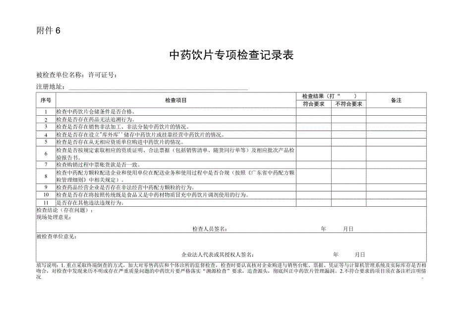 中药饮片专项检查记录表.docx_第1页