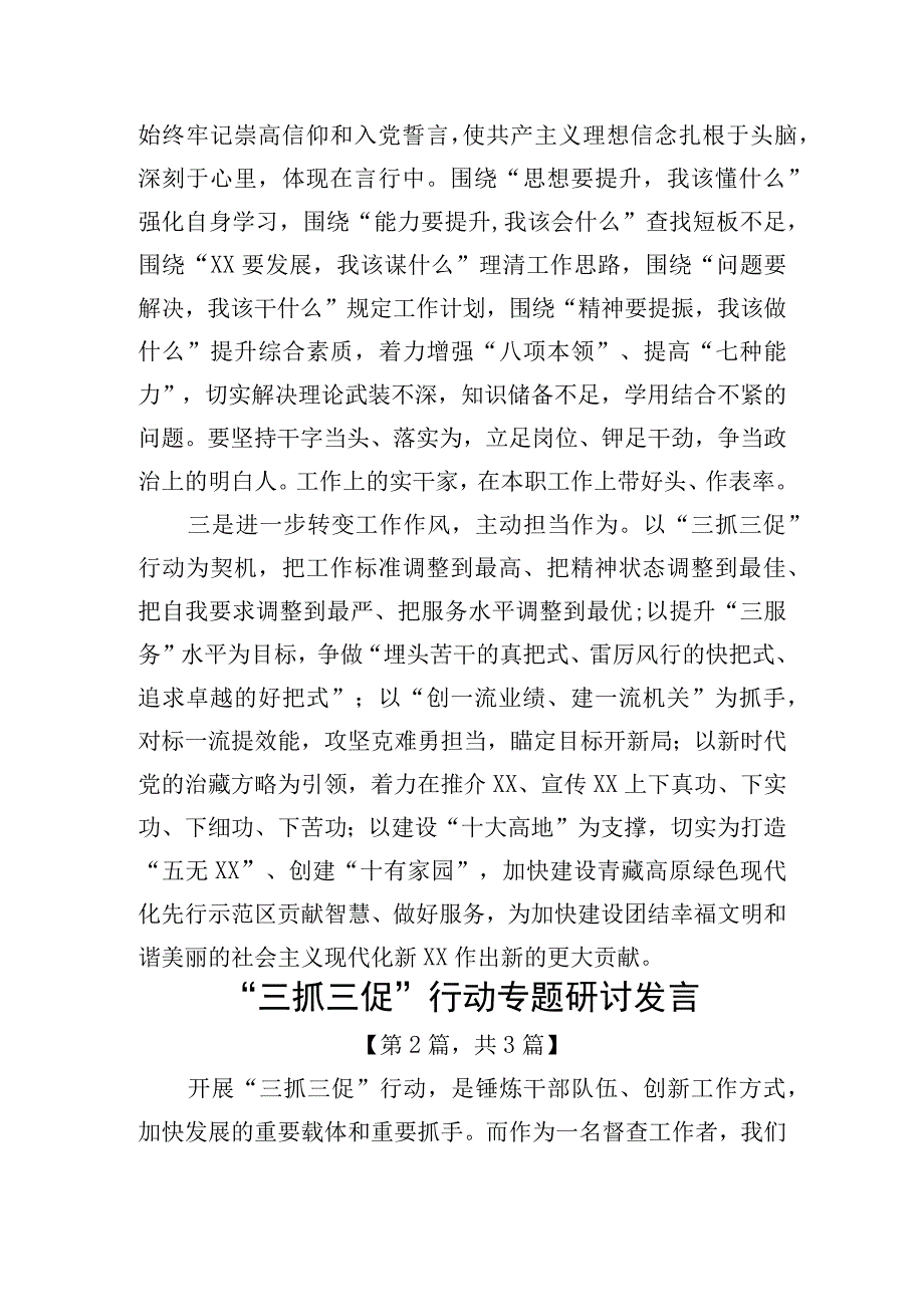 三抓三促行动专题研讨发言材料共三篇.docx_第2页