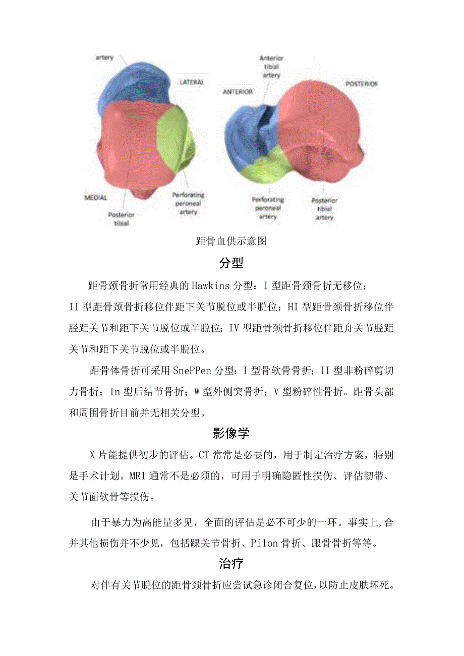 临床距骨部位解剖血供来源距骨骨折分型影像学表现及治疗措施.docx_第2页